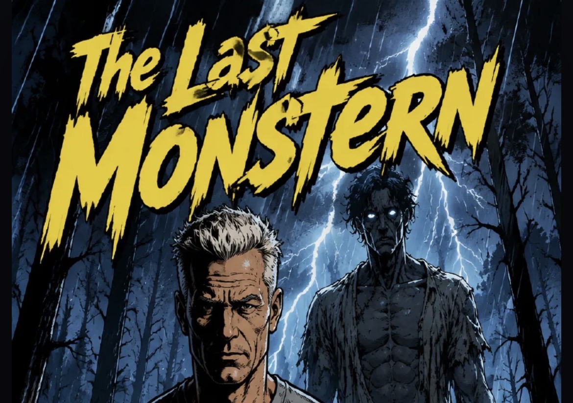 Covermotiv von The Last Monstern mit einem Blitz im Wald